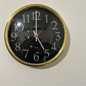 Rare 1970s Wall Clock by Arthur Umanoff for Howard Miller, Mid Century, Brass